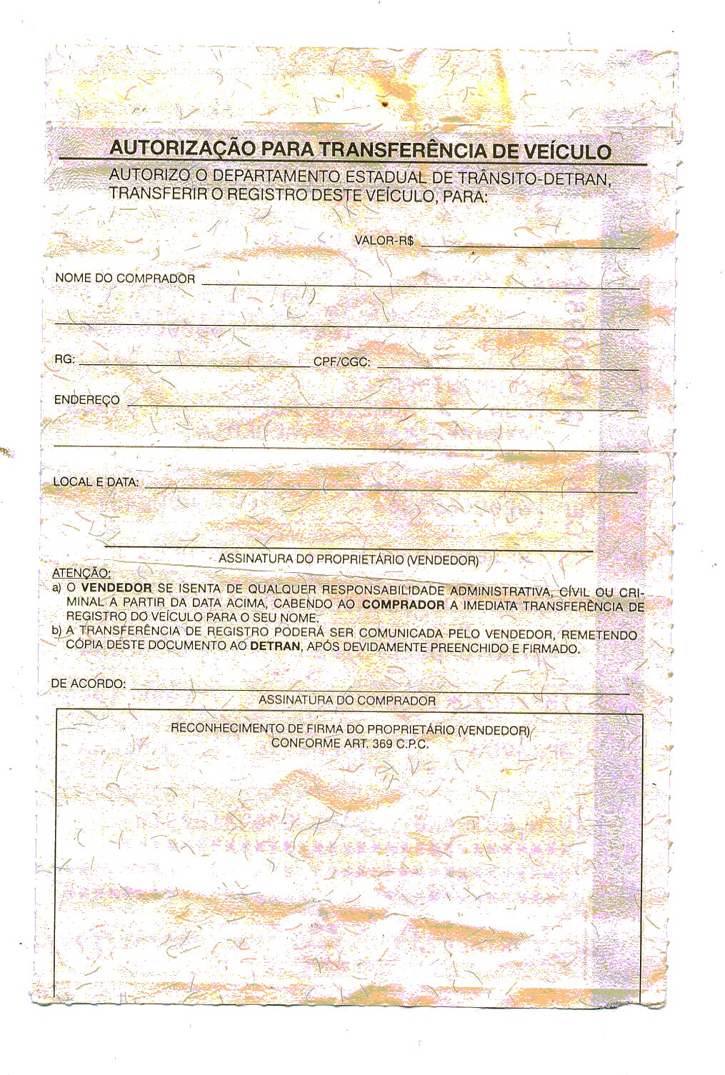 Brasilien Typenschein